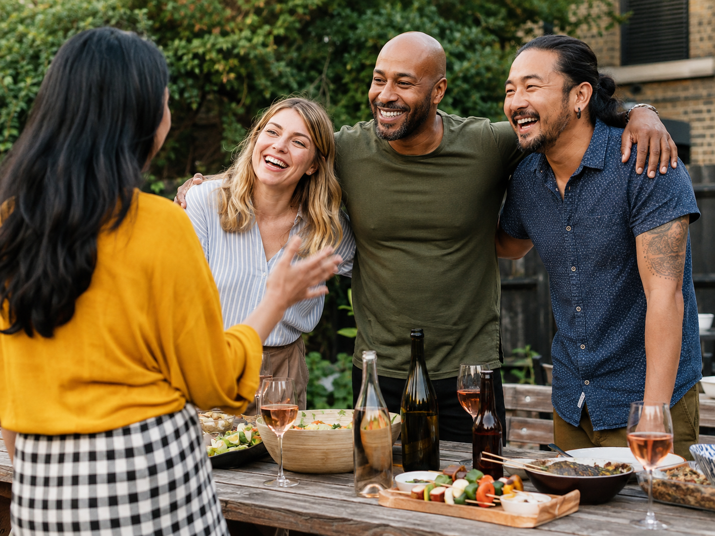 A small group of adults enjoying the beginning of a shared experience