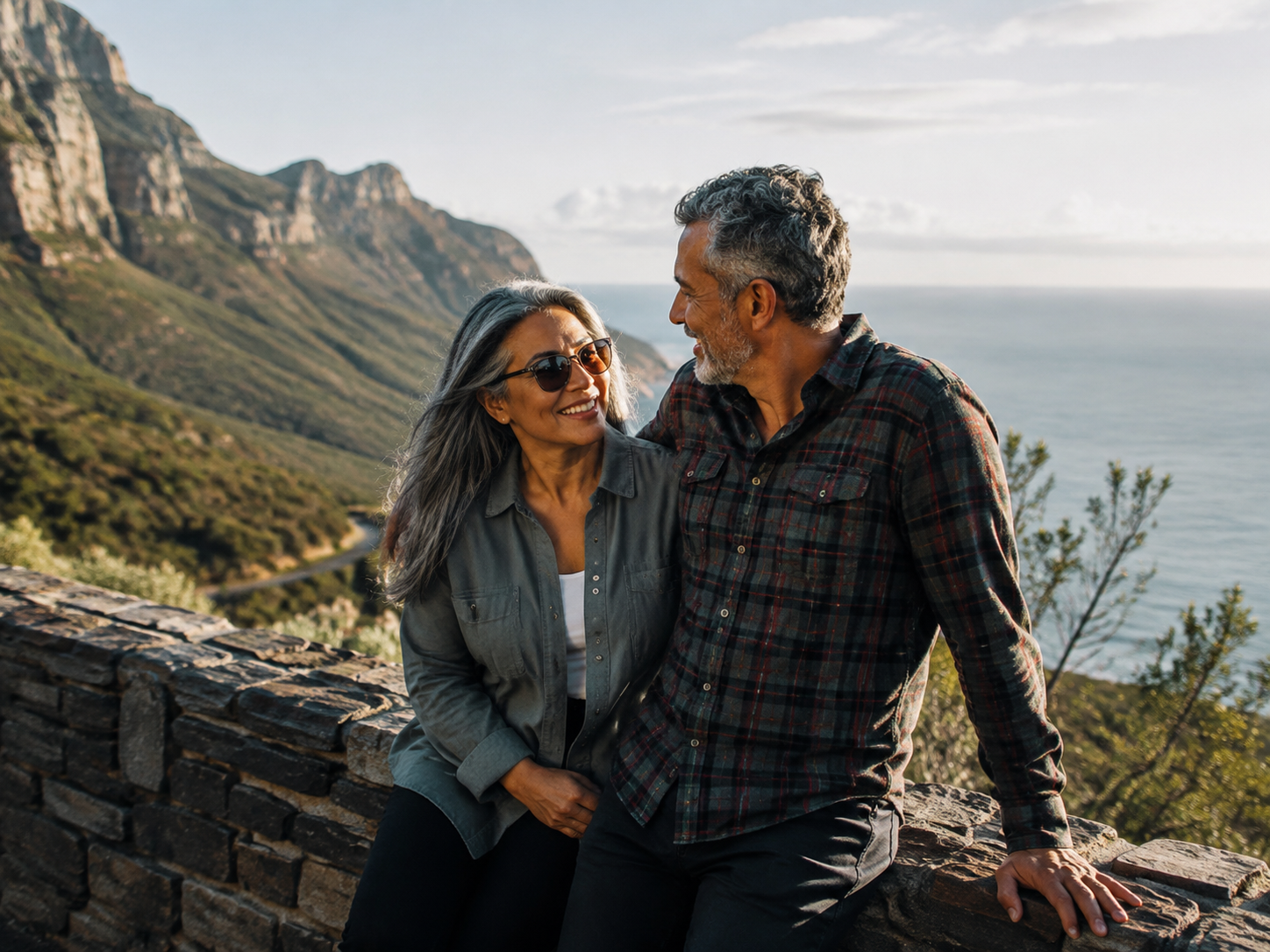 Adults enjoying a scenic overlook on a daytime outing